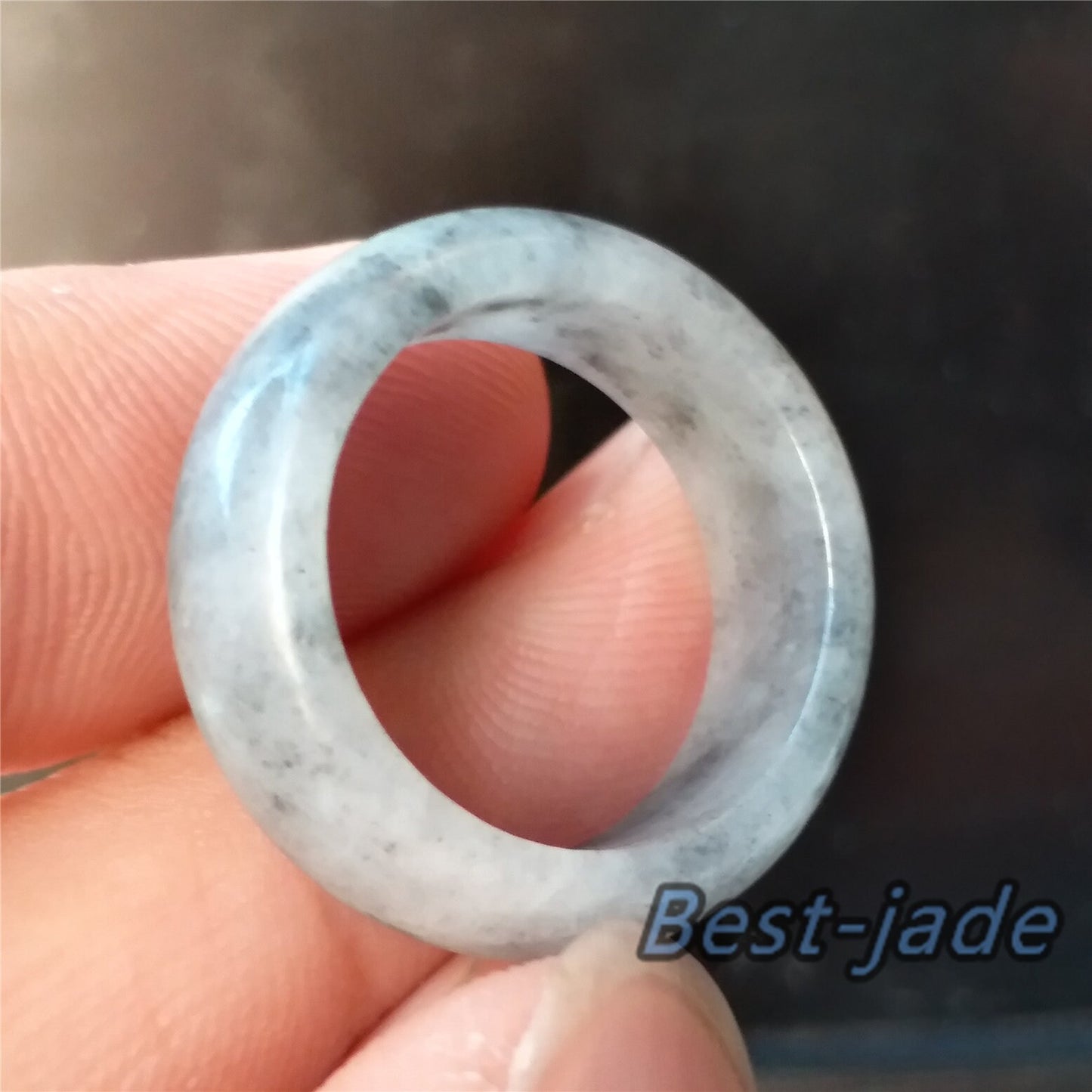 18.2mm Grade A jade Narrow Band Ring  Natural Real Jadeite Hand carved bead Green gemstone Burma Lady  finger ring Type A stone Jewelry 099