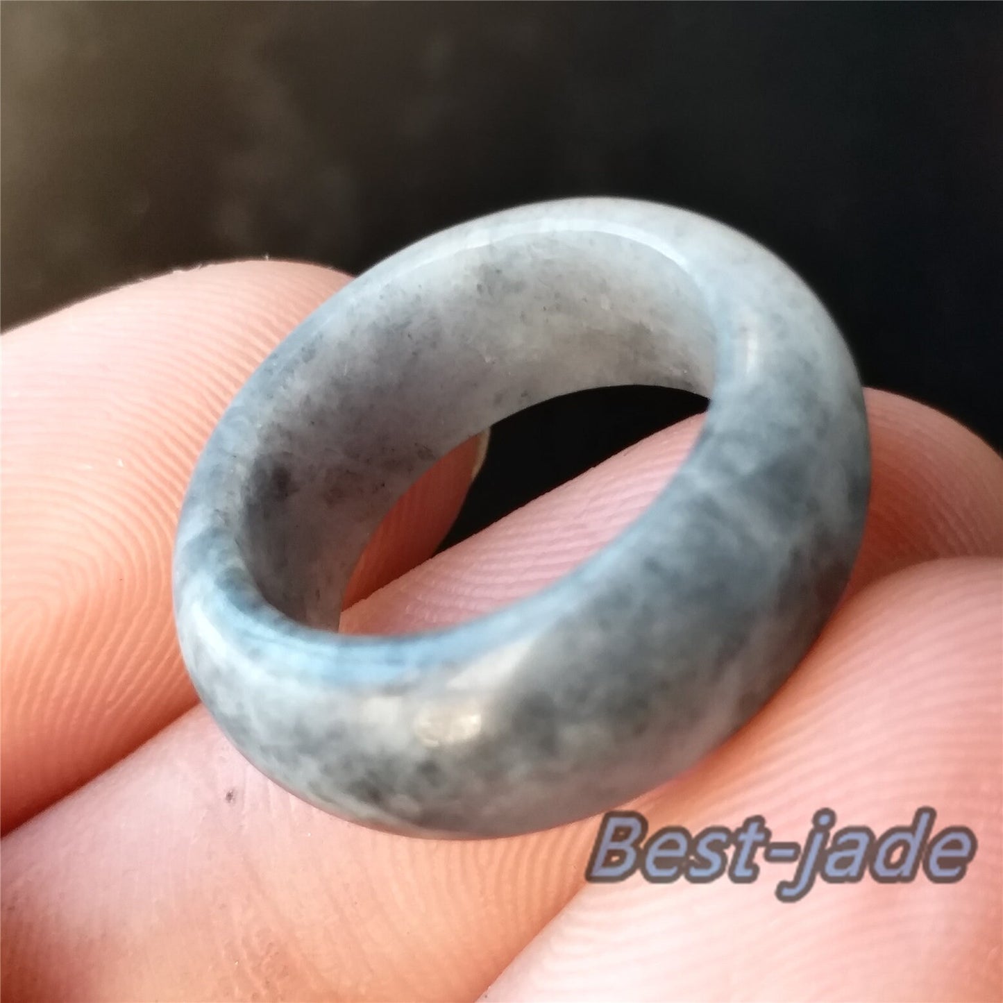 16.8mm Grade A jade Narrow Band Ring  Natural Real Jadeite Hand carved bead Green gemstone Burma Lady  finger ring Type A stone Jewelry 098