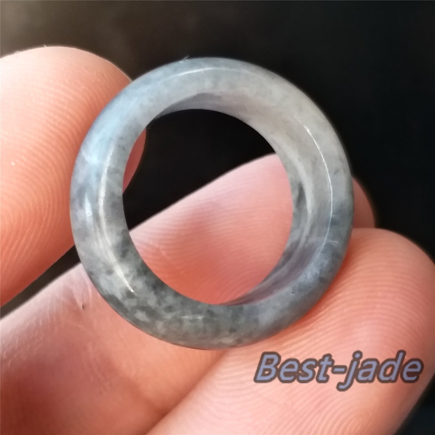 16.8mm Grade A jade Narrow Band Ring  Natural Real Jadeite Hand carved bead Green gemstone Burma Lady  finger ring Type A stone Jewelry 098