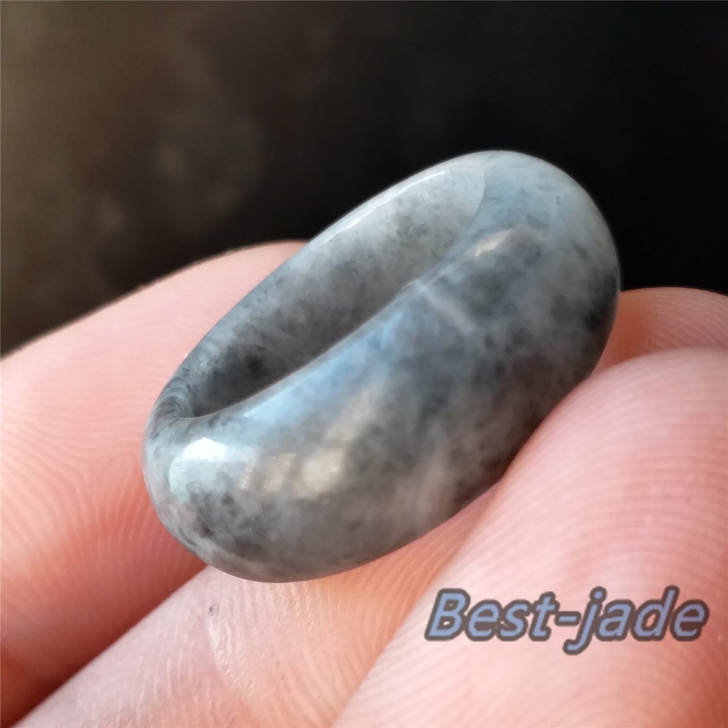 16.8mm Grade A jade Narrow Band Ring  Natural Real Jadeite Hand carved bead Green gemstone Burma Lady  finger ring Type A stone Jewelry 098