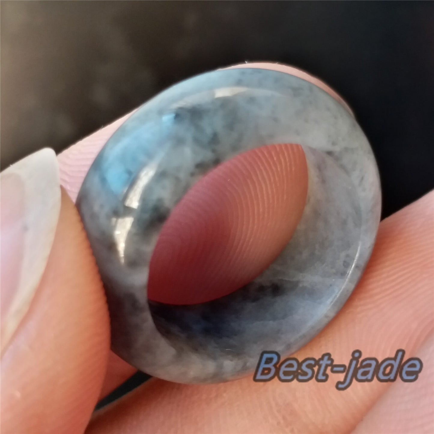 16.8mm Grade A jade Narrow Band Ring  Natural Real Jadeite Hand carved bead Green gemstone Burma Lady  finger ring Type A stone Jewelry 098