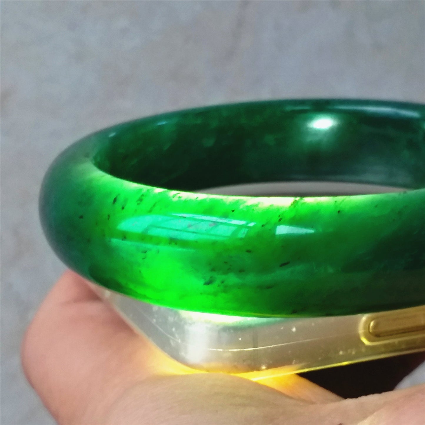 56.9mm Natural Nephrite Round bangle  Green stone Canadian Jade Bracelet Pounamu Nephrite  Jade lady Canadian Jasper BC Greenstone 06