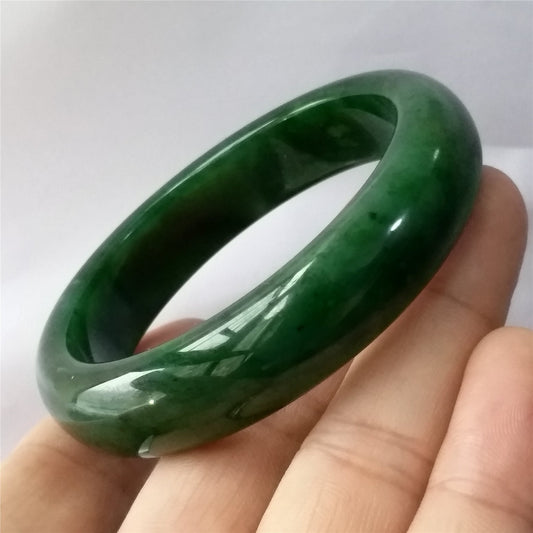 58.8mm Natural Nephrite Round bangle  Green stone Canadian Jade Bracelet Pounamu Nephrite  Jade lady Canadian Jasper BC Greenstone 019