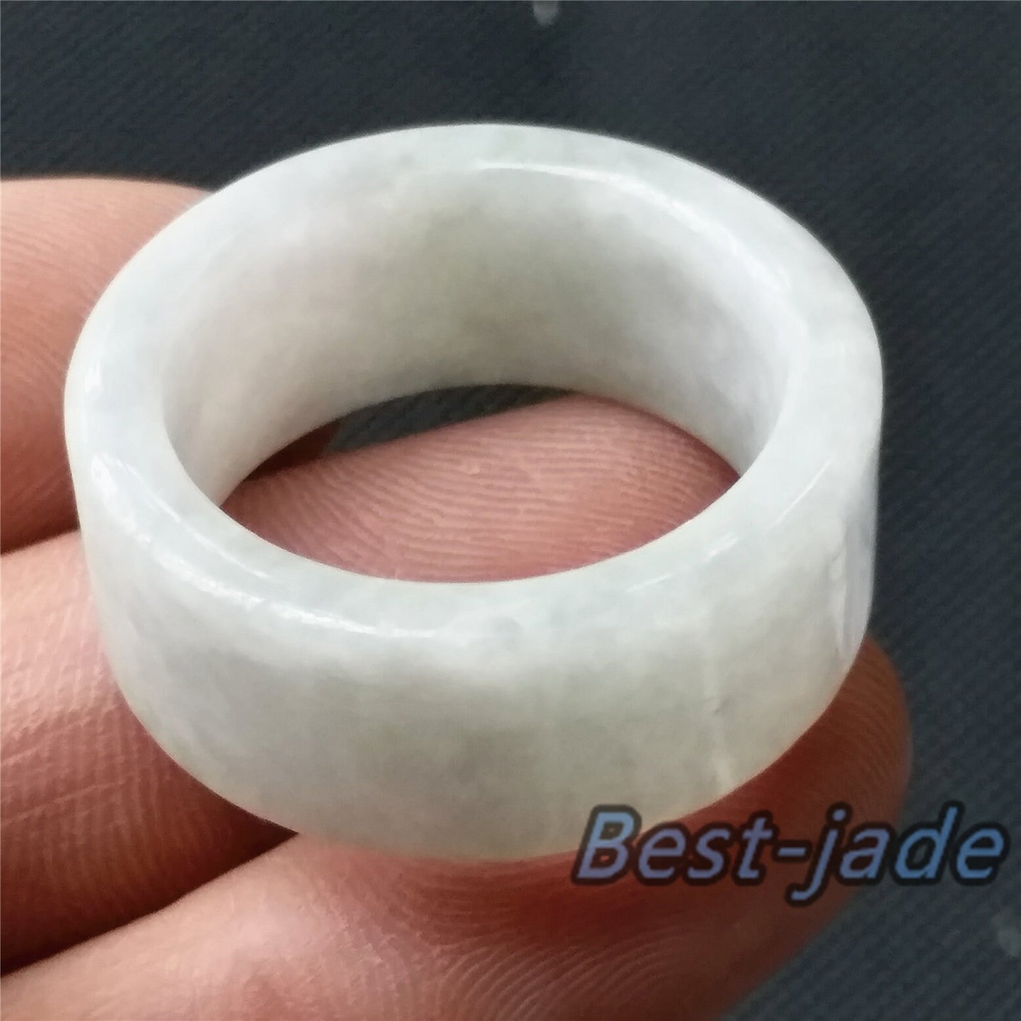 BIG 23.4mm Grade A jade Wide Band Ring Natural Real Jadeite Hand carved bead Green gemstone Burma Lady jadeware Type A stone finger ring