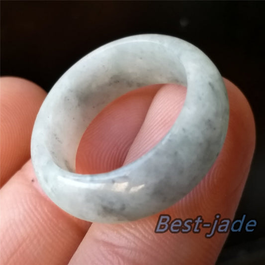 19mm Grade A jade Narrow Band Ring  Natural Real Jadeite Hand carved bead Green gemstone Burma Lady  finger ring Type A stone Jewelry 094