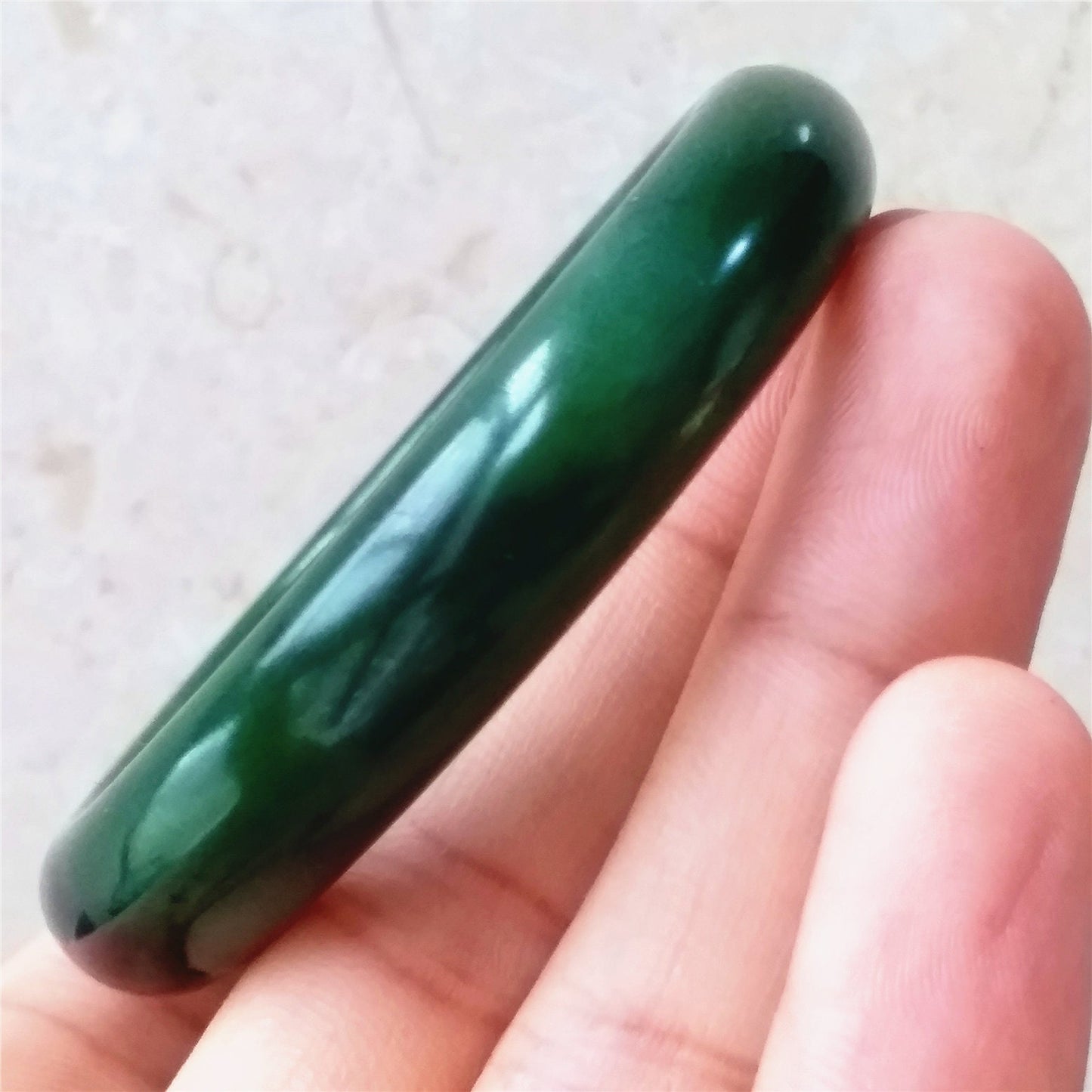 52.6mm Natural Nephrite Round bangle  Green stone Canadian Jade Bracelet Pounamu Nephrite  Jade lady Canadian Jasper BC Greenstone 09