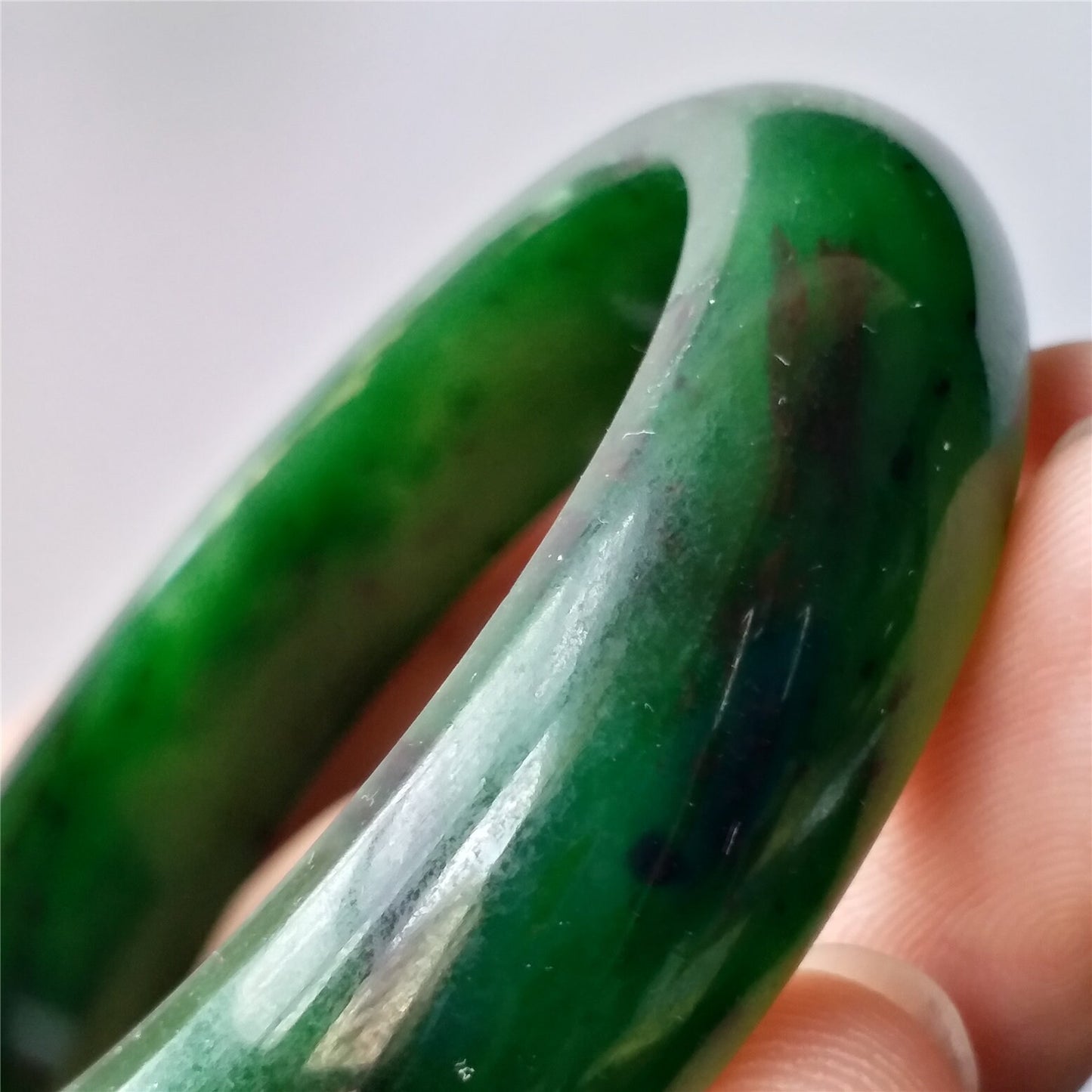 52.2mm Natural Nephrite Round bangle  Green stone Canadian Jade Bracelet Pounamu Nephrite  Jade lady Canadian Jasper BC Greenstone 011