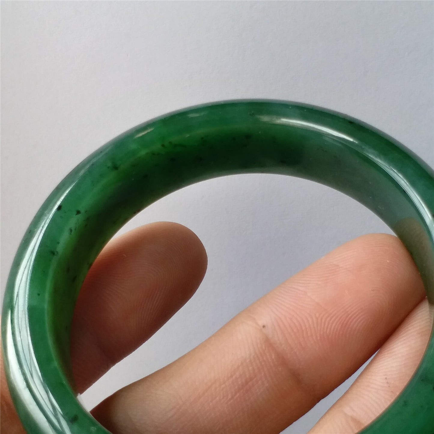 54.5mm Natural Nephrite Round bangle  Green stone Canadian Jade Bracelet Pounamu Nephrite  Jade lady Canadian Jasper BC Greenstone 015