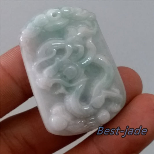 Dragon Grade A jade Hand craved Natural Green Burma Jadeite man pendant necklace BEADS  ice Gemstone Green jadeit  jadéite 翡翠天然龙牌