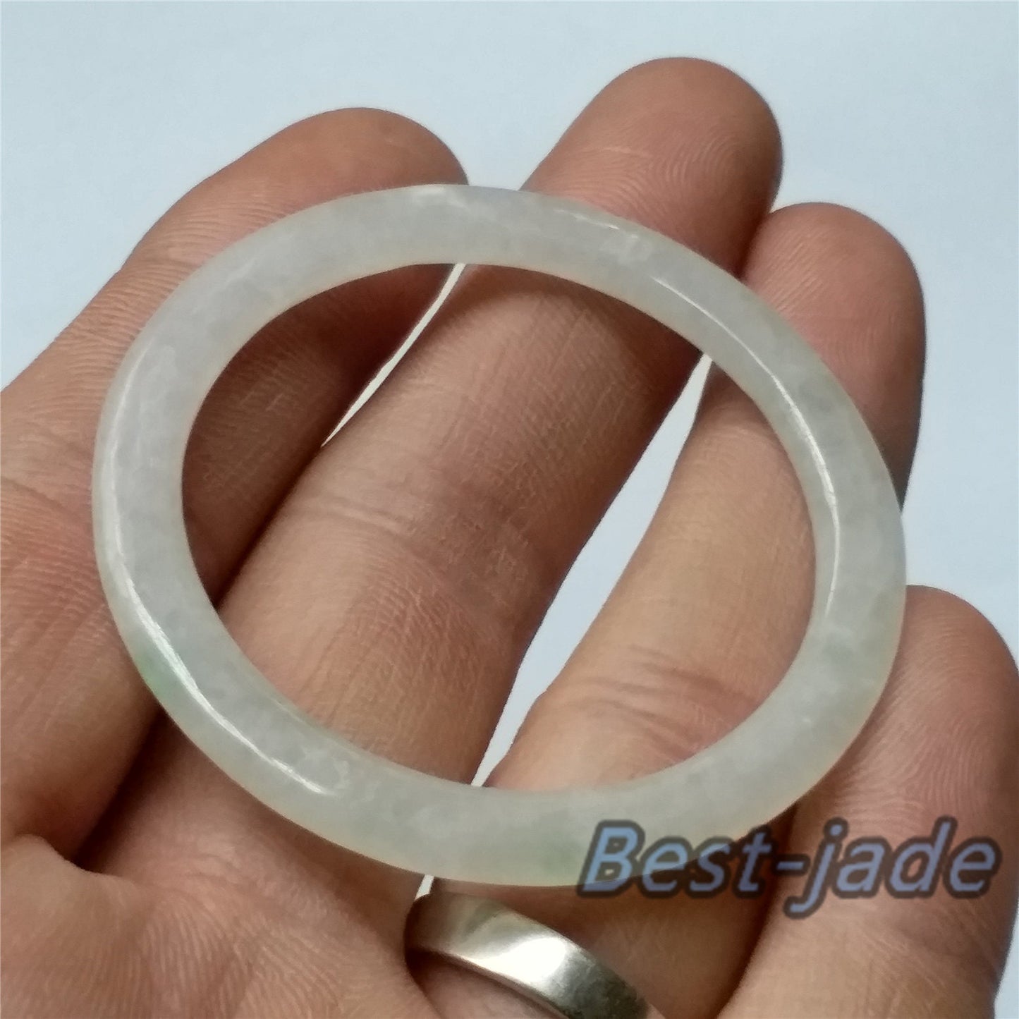 41mm Grade A Jade Thin band Bangle Natural Burma jadeite green Bracelet Baby kid bangle