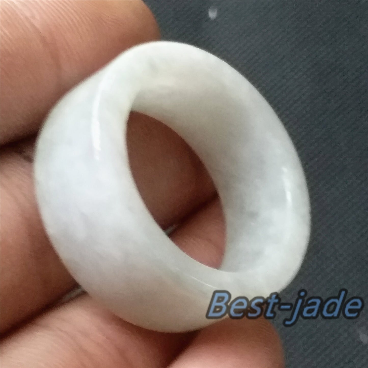 BIG 23.4mm Grade A jade Wide Band Ring Natural Real Jadeite Hand carved bead Green gemstone Burma Lady jadeware Type A stone finger ring