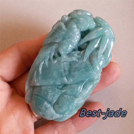 Parrot Hand pieces Massage Good polishing Hand craved Natural Grade A Green Jade Burman Jadeite BEADS Pendant Gemstone Hanging A stone 手把件