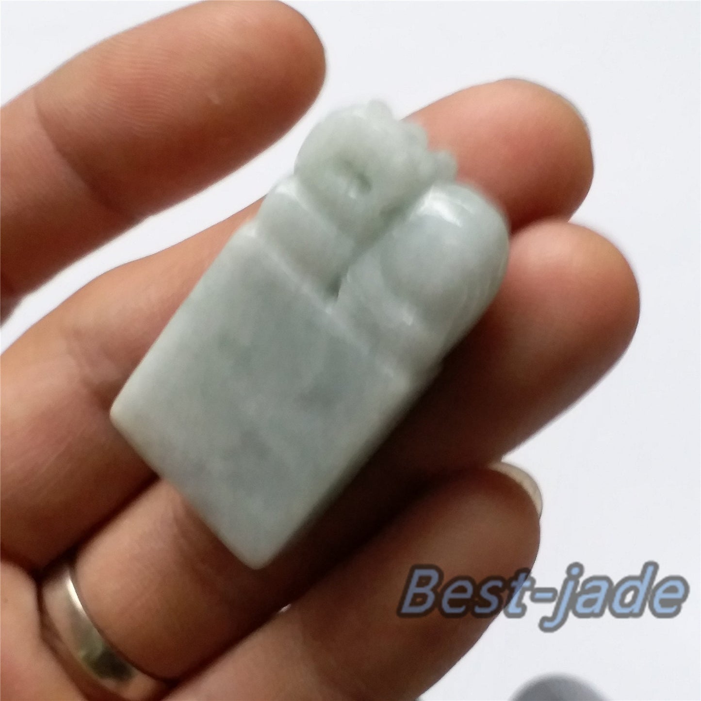 Seal Grade A Jadeite Burma jade stamp Type A stone 翡翠A货 195-2