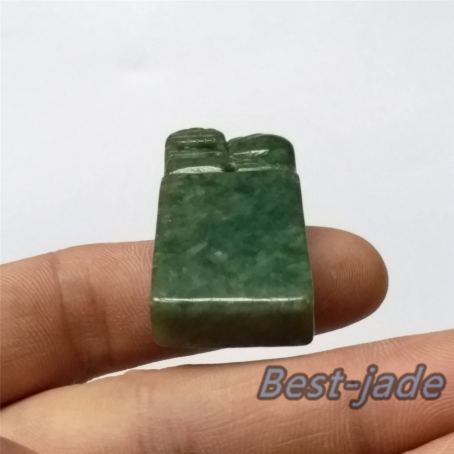 Seal Natural Green Grade A Jadeite Burma jade stamp Type A stone 翡翠A货 195-4