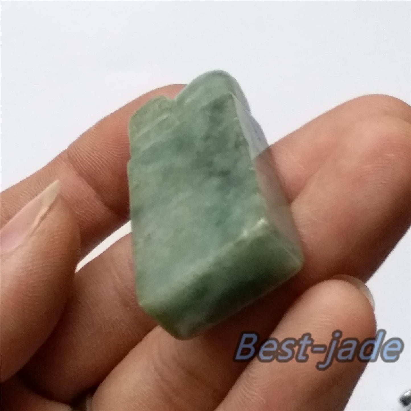 Seal Natural Green Grade A Jadeite Burma jade stamp Type A stone 翡翠A货 195-5-1