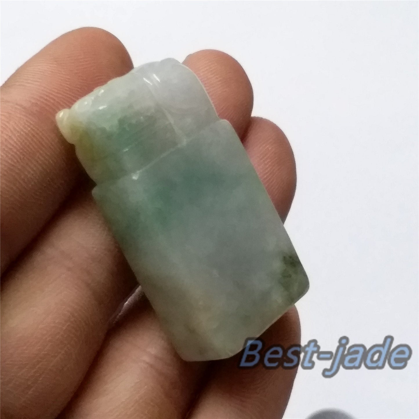 Seal Natural Green Grade A Jadeite Burma jade stamp Type A stone 翡翠A货 195-5-2