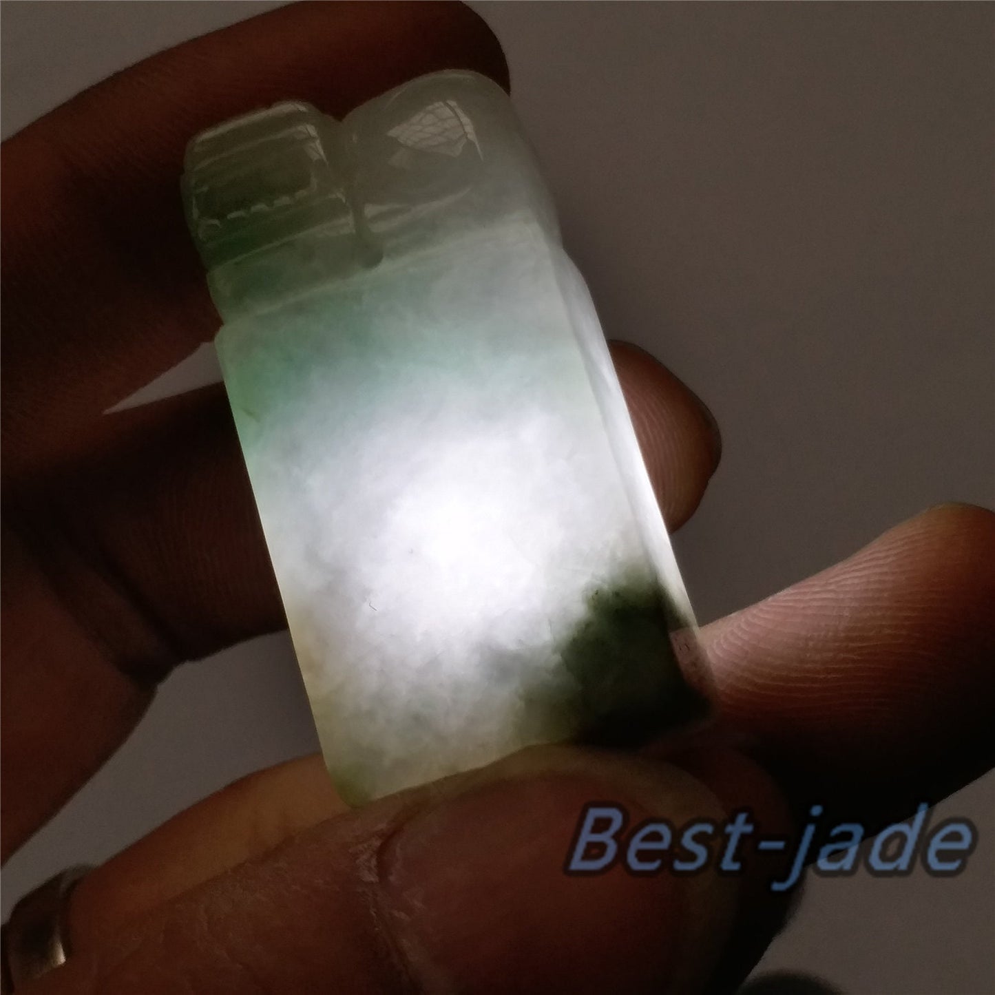 Seal Natural Green Grade A Jadeite Burma jade stamp Type A stone 翡翠A货 195-5-2