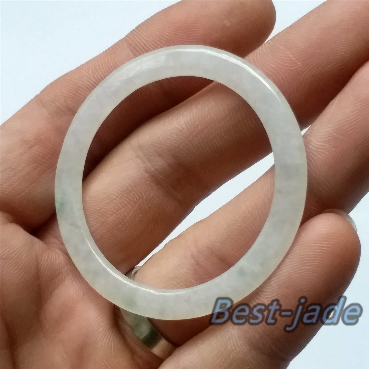 41mm Grade A Jade Thin band Bangle Natural Burma jadeite green Bracelet Baby kid bangle