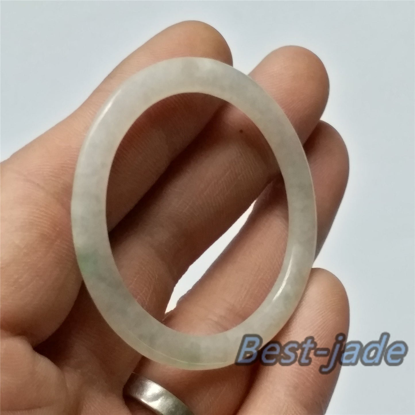 41mm Grade A Jade Thin band Bangle Natural Burma jadeite green Bracelet Baby kid bangle