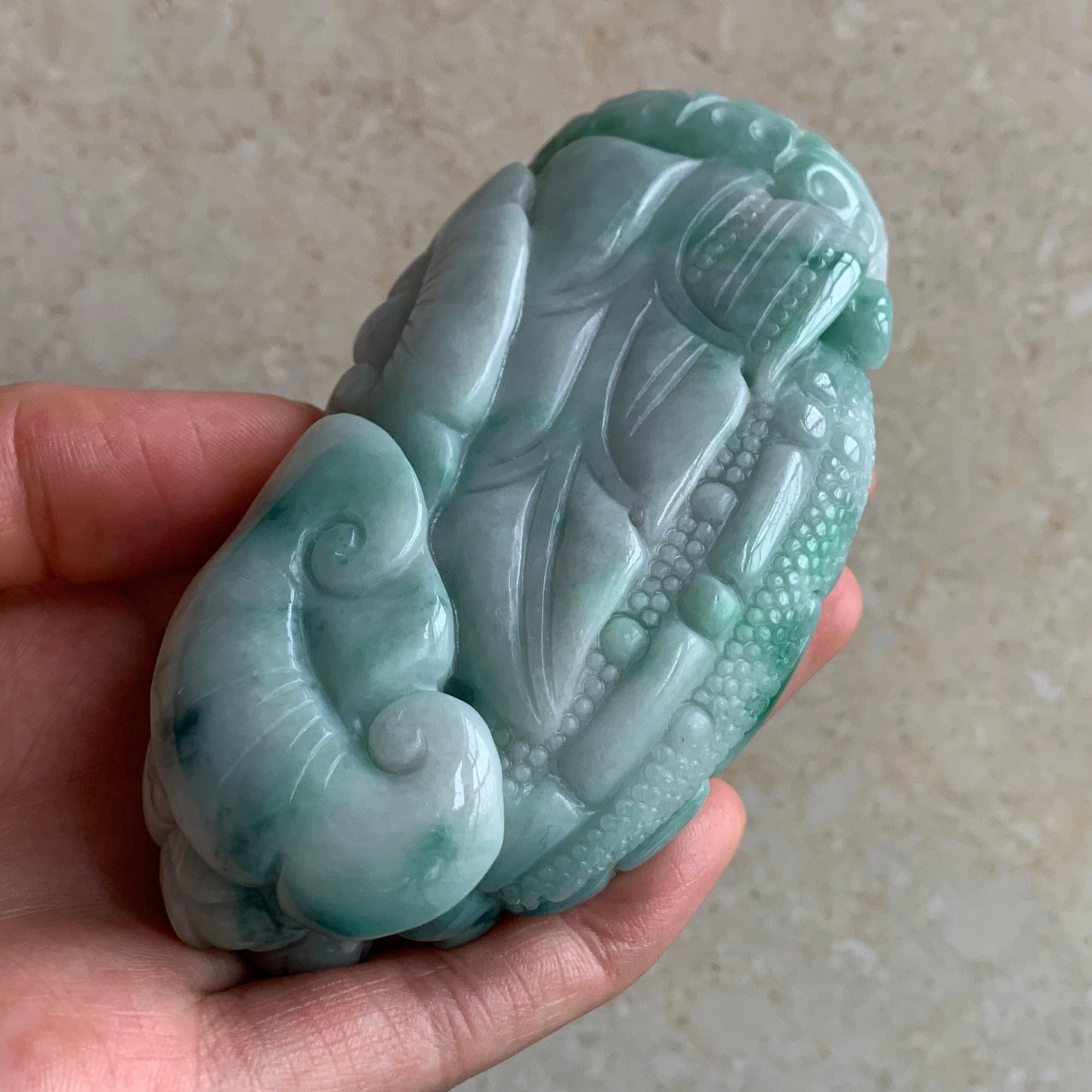 Parrot Hand held Massage Good polishing Hand craved Natural Grade A Green Jade Burman Jadeite BEADS Pendant Gemstone Hanging A stone 手把件