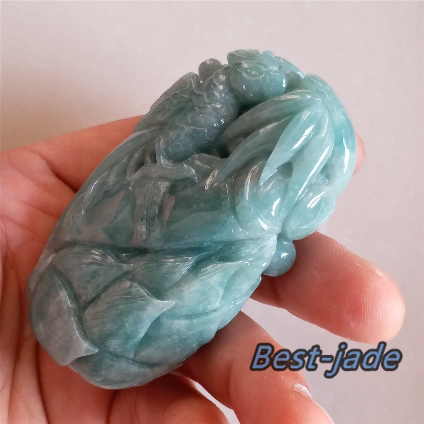 Parrot Hand pieces Massage Good polishing Hand craved Natural Grade A Green Jade Burman Jadeite BEADS Pendant Gemstone Hanging A stone 手把件