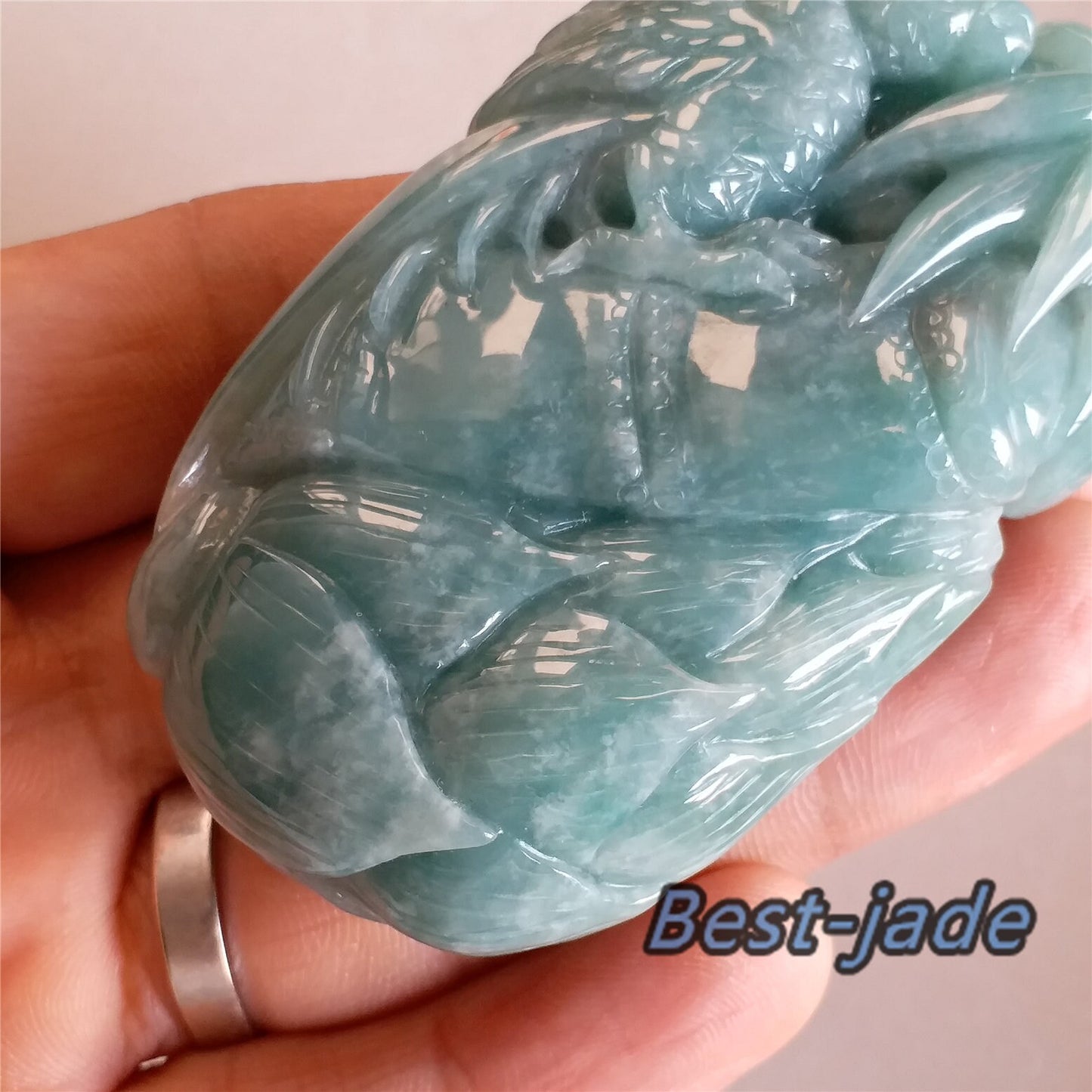 Parrot Hand pieces Massage Good polishing Hand craved Natural Grade A Green Jade Burman Jadeite BEADS Pendant Gemstone Hanging A stone 手把件