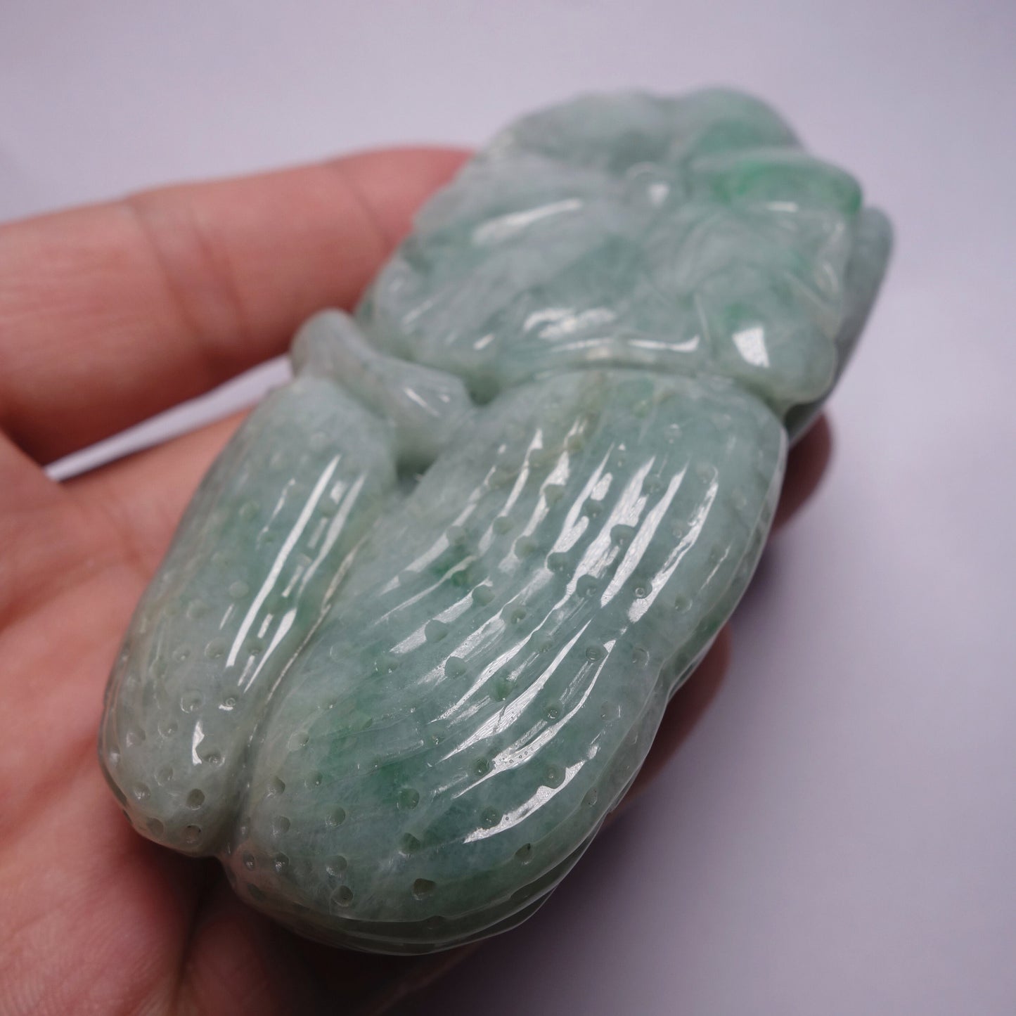 Good carving Natura Ice Green Dragon Hand held Massage Burma Jadeite Grade A Jade A stone Big Pendant 翡翠A货 虎虎生威