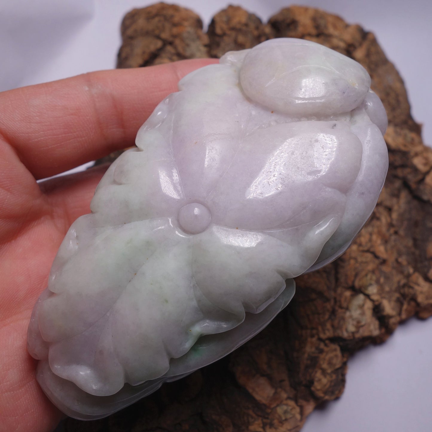 Natura Purple  Green Dragon Hand held Massage Burma Jadeite Grade A Jade A stone Big Pendant 翡翠A货