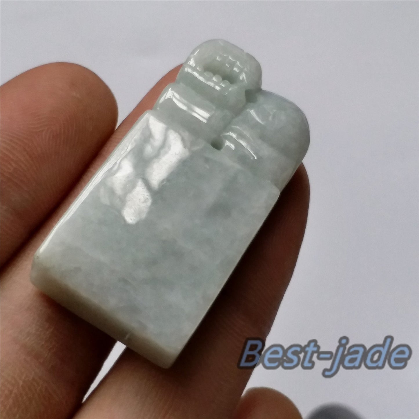 Seal Grade A Jadeite Burma jade stamp Type A stone 翡翠A货 195-2