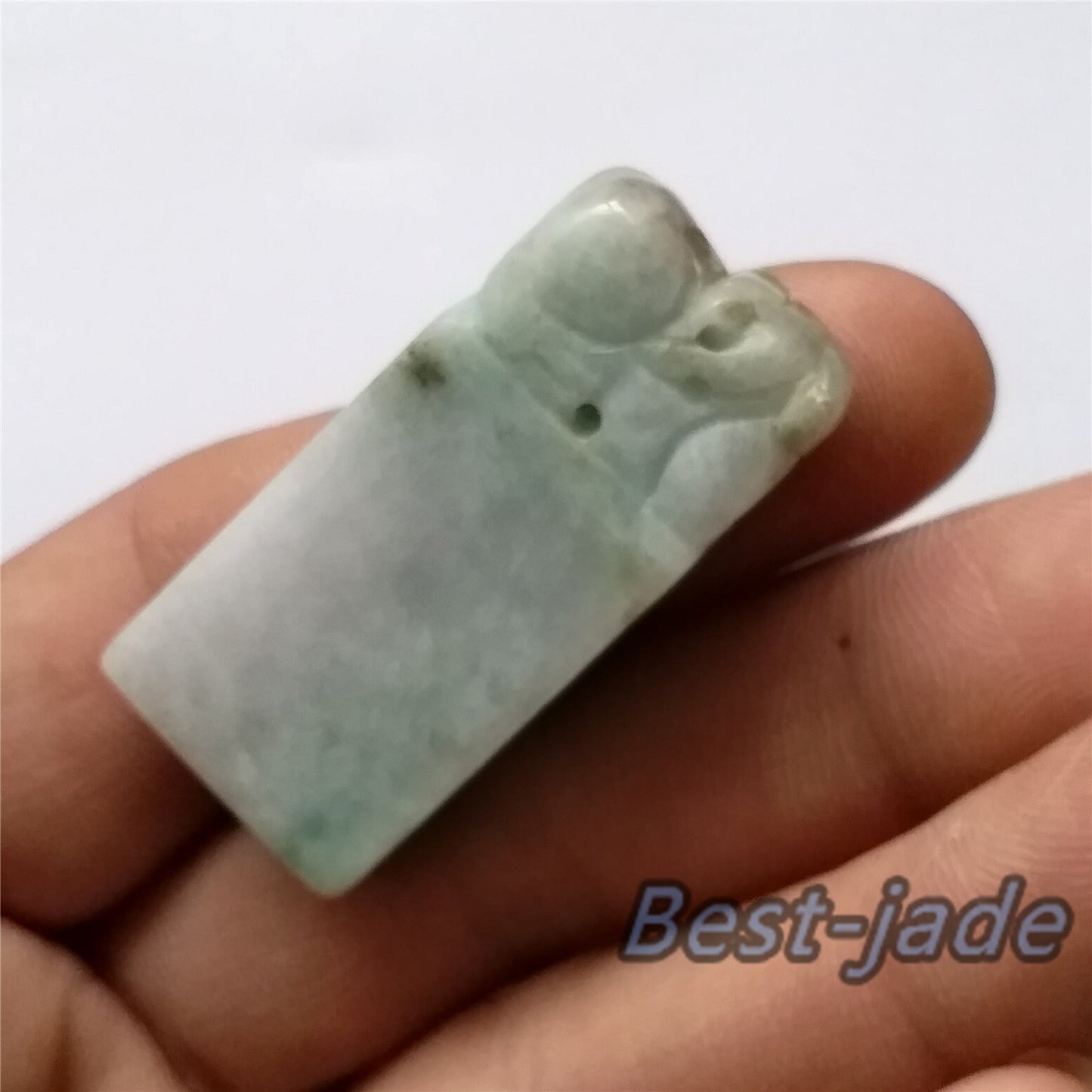 Seal Natural Grade A Jadeite Burma jade stamp Type A stone 翡翠A货 195-3