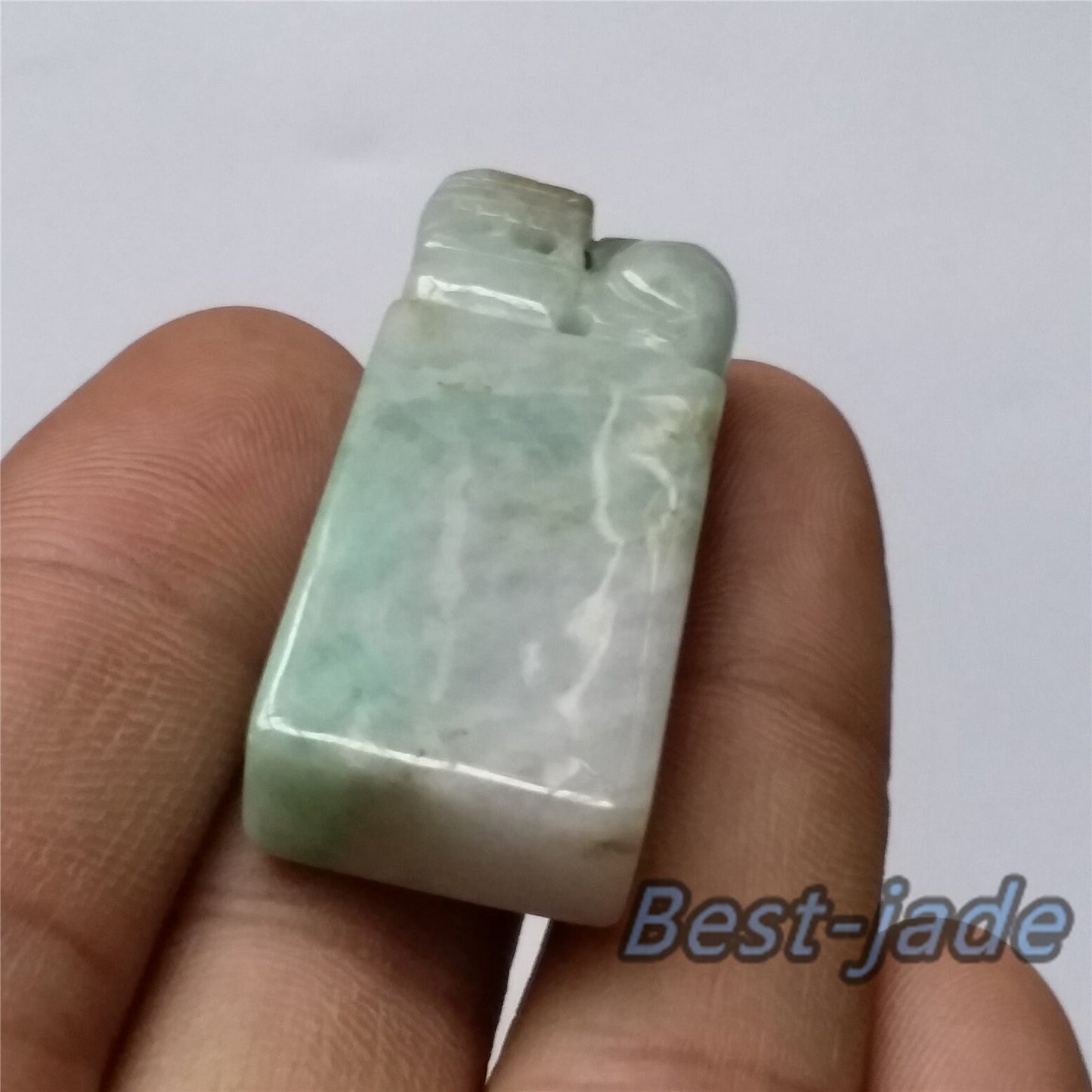 Seal Natural Grade A Jadeite Burma jade stamp Type A stone 翡翠A货 195-3