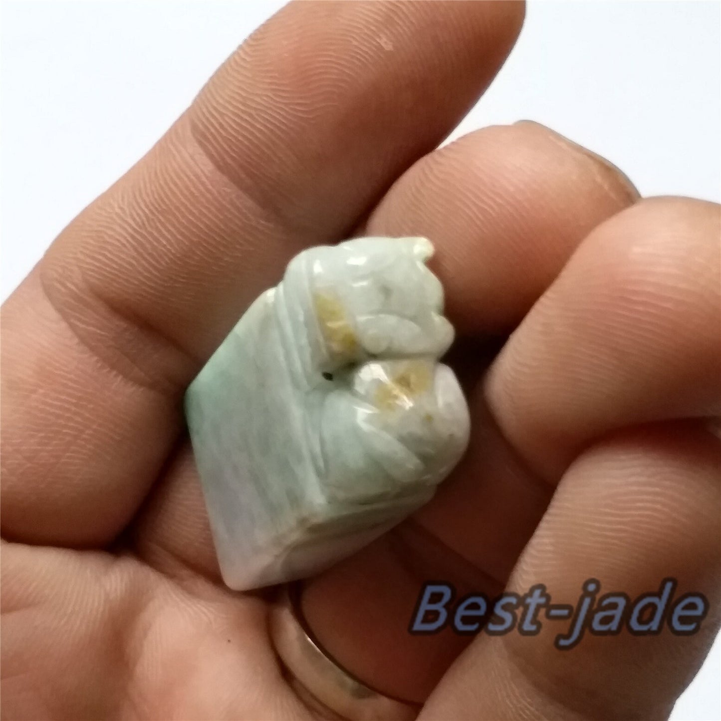 Seal Natural Grade A Jadeite Burma jade stamp Type A stone 翡翠A货 195-3