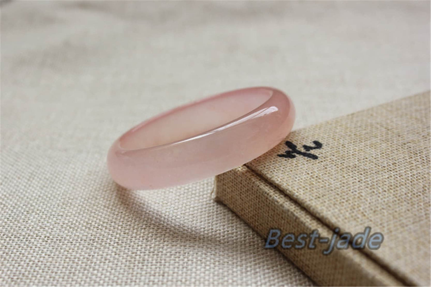 56-62mm Wholesale Natural pink Pure Jade Girl Bangle Bracelet Lady Hand carved Chain Natural  A stone