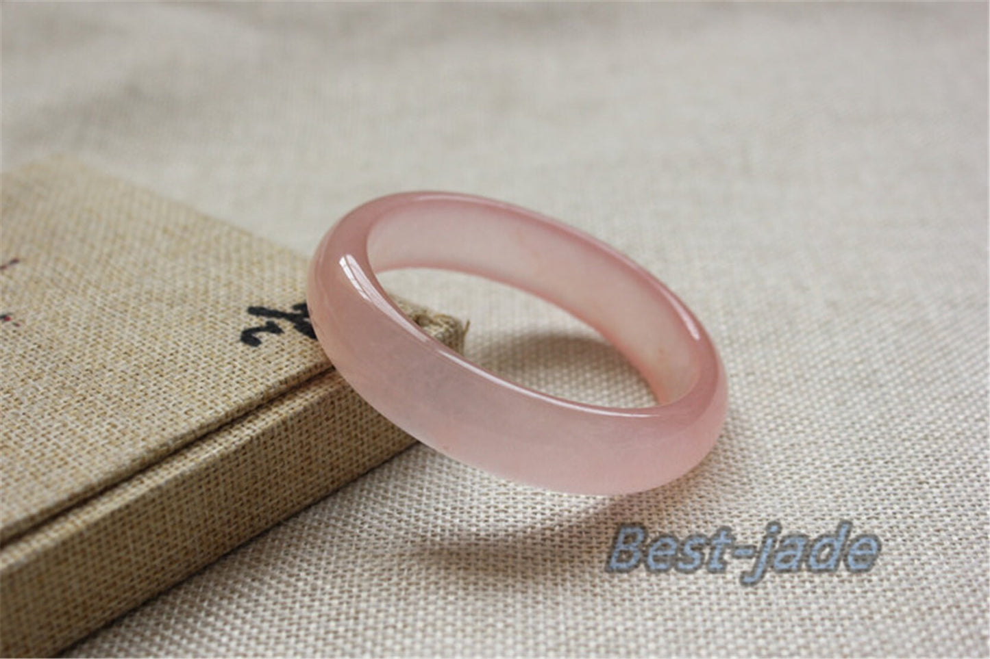 56-62mm Wholesale Natural pink Pure Jade Girl Bangle Bracelet Lady Hand carved Chain Natural  A stone