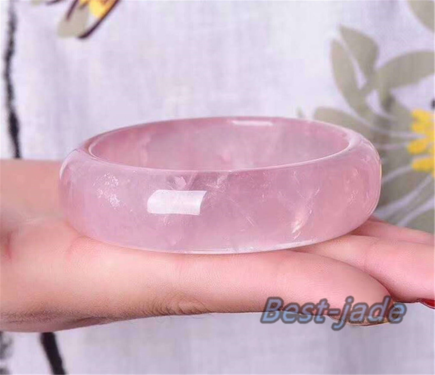 52-70mm Wholesale Natural ROSE QUARTZ BANGLE bracelet, Translucent Natural Pink Quartz crystal bracelet. A stone gift