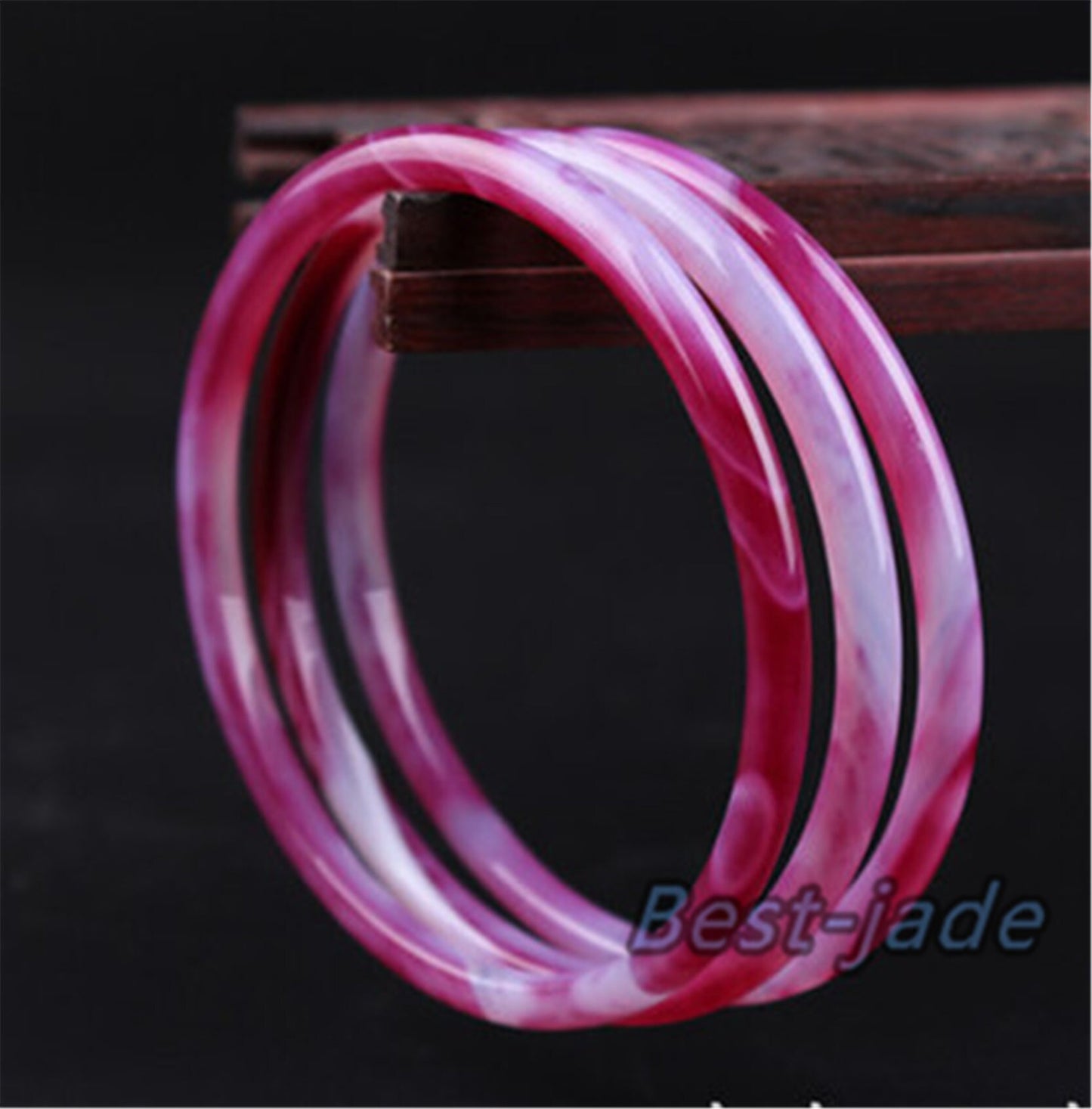 8 Colors 56-60mm Wholesale Natural Ice Jade Green Purple Pink Agate thin Round Bangle Bracelet Lady Jewelry Chain Natural  A stone