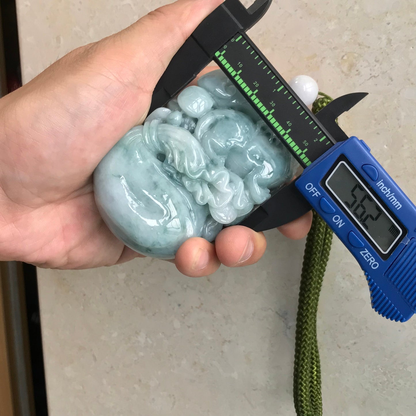 Good carving Natura Ice Green Dragon Hand held Massage Burma Jadeite Grade A Jade A stone Big Pendant 翡翠A货