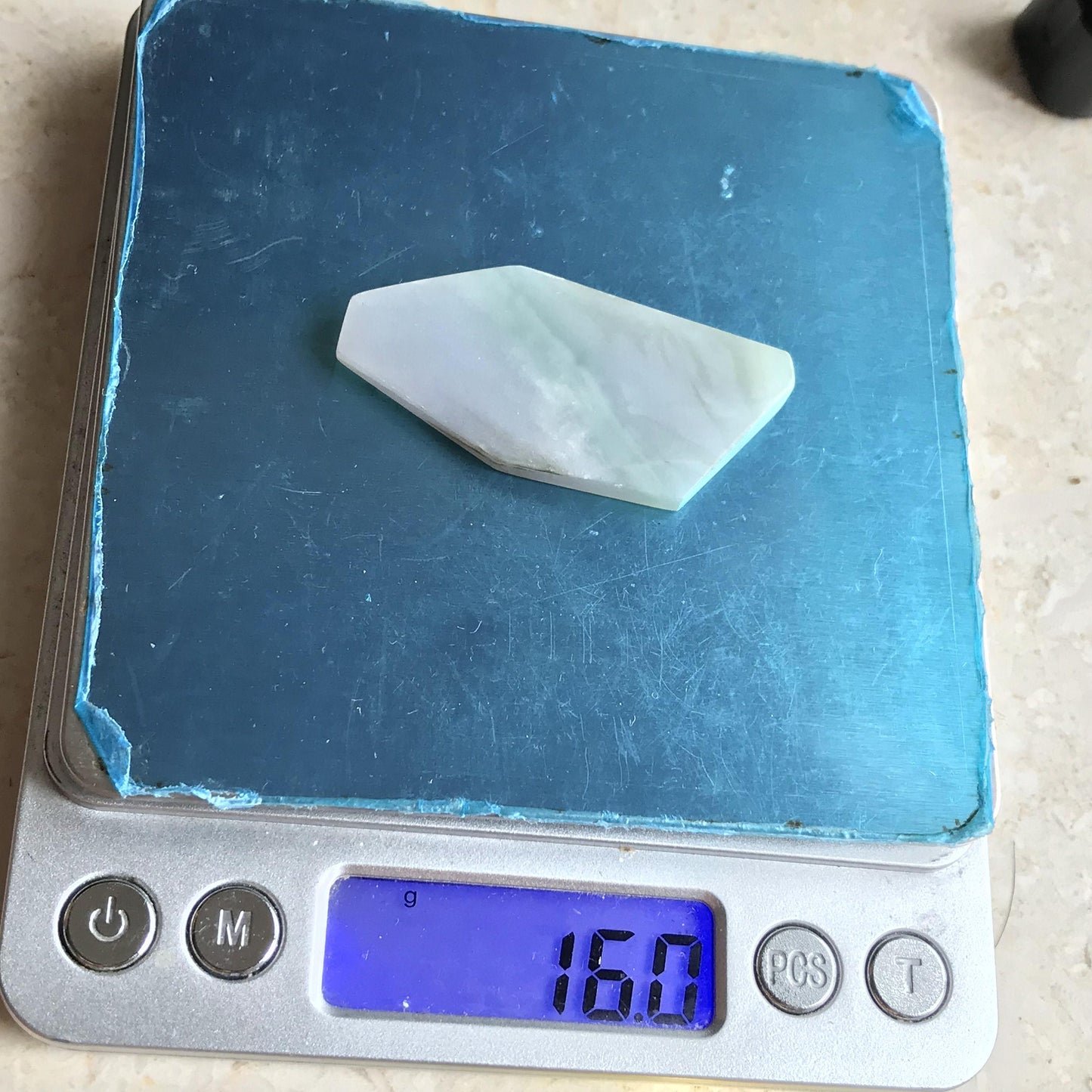 16g Beautiful Natural Jadeite Ice Green Raw stone Burmese Grade A jade preform Rough Burma Jade Type A stone Design Pendant 翡翠A货 晴水料 038