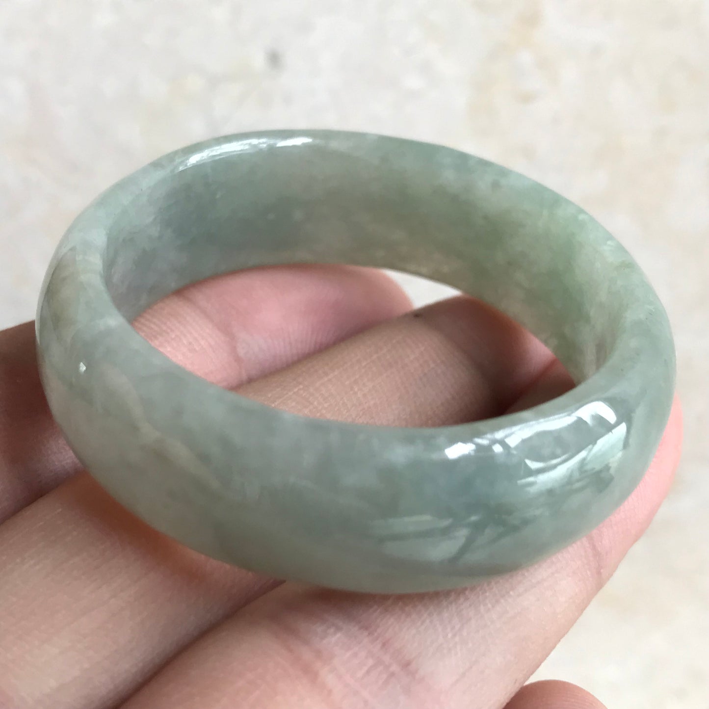 41mm Grade A Jade Burma jadeite Girl Bracelet Ice Natural green A stone Kid bangle