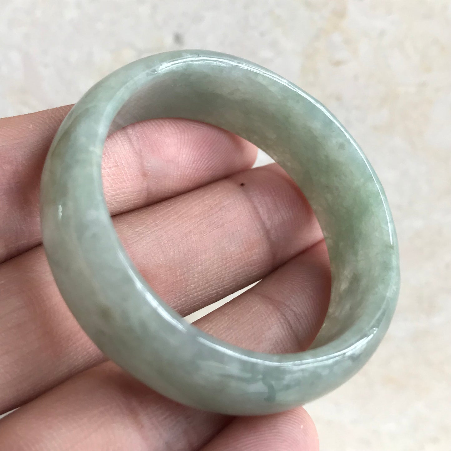 41mm Grade A Jade Burma jadeite Girl Bracelet Ice Natural green A stone Kid bangle