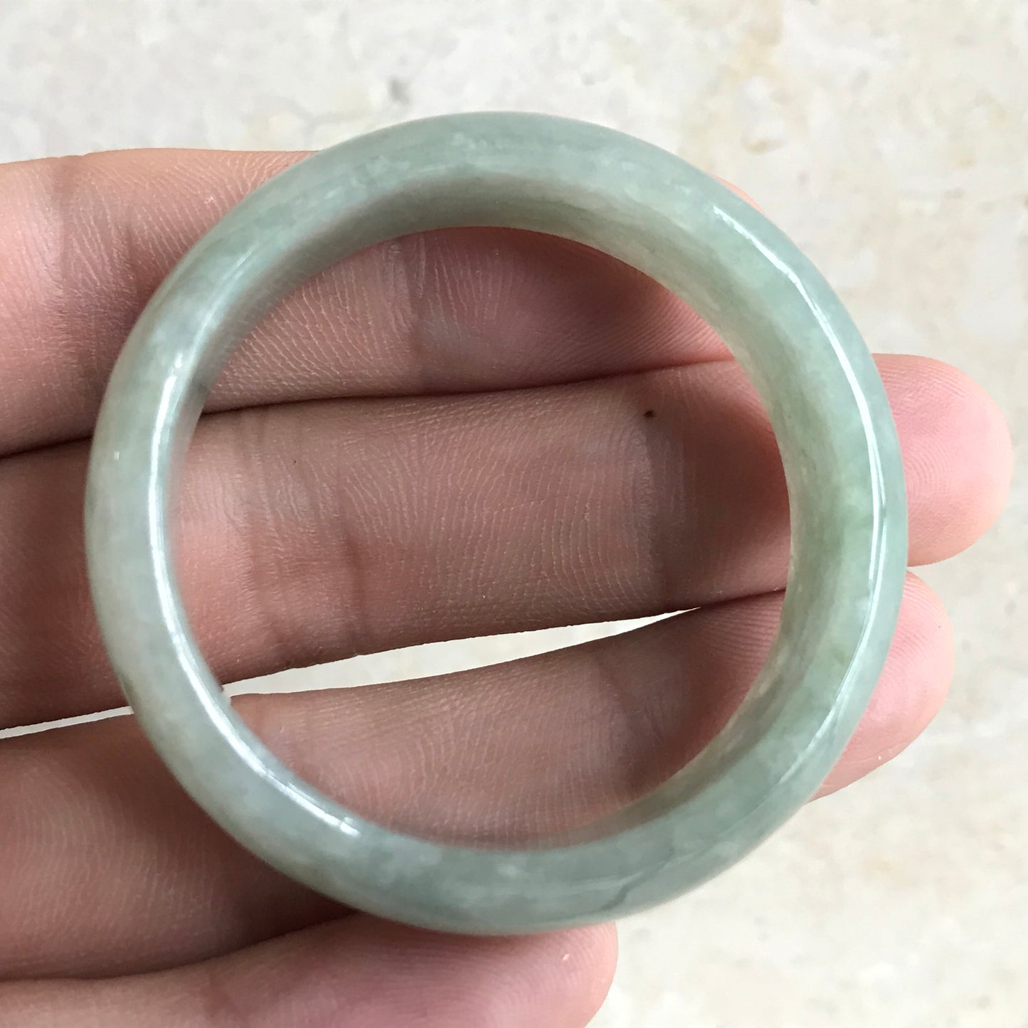 41mm Grade A Jade Burma jadeite Girl Bracelet Ice Natural green A stone Kid bangle