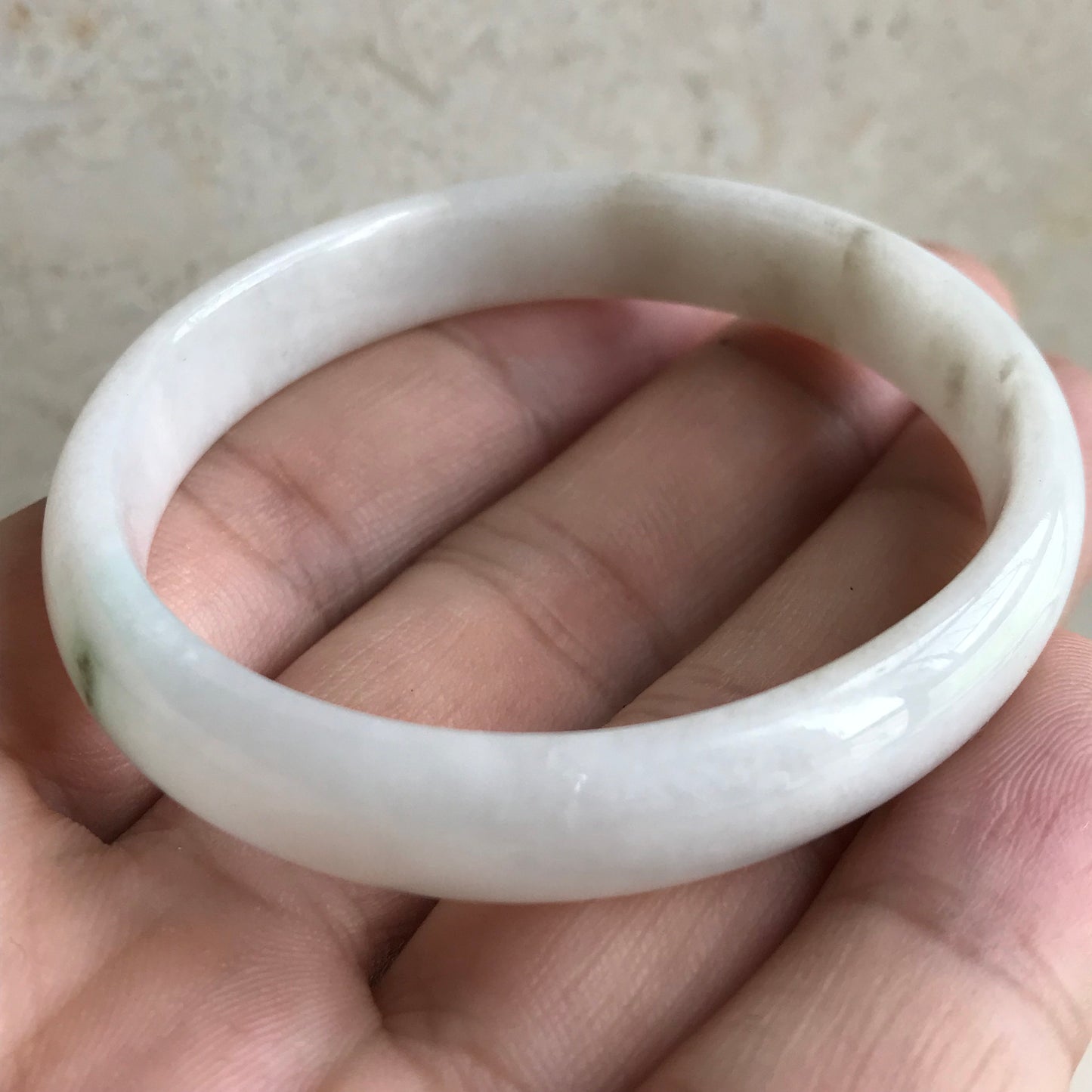 55.2*47.9mm Grade A Jade Burma jadeite Lady Bracelet Ice green Type A stone bangle 6913