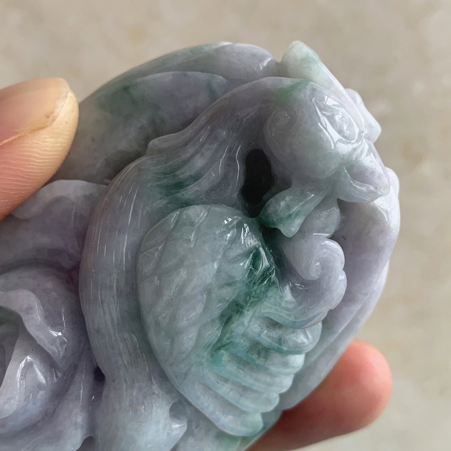 Phoenix Hand pieces Massage Good polishing Hand craved Natural Grade A Green Jade Burman Jadeite BEADS Pendant Gemstone Hanging A stone 手把件