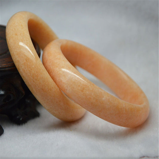 58-62mm Wholesale  Natural Chinese Jade Orangle Bangle Bracelet Lady Hand carved Chain Natural  A stone