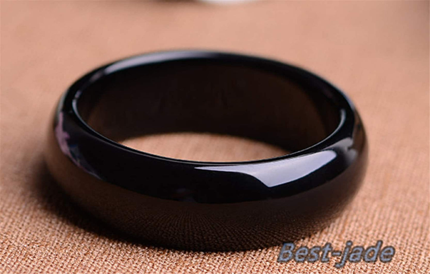 44-64mm Wholesale Natural Jade Black Agate Girl Bangle Baby Bracelet Lady Hand carved infant  Chain real Grade A stone