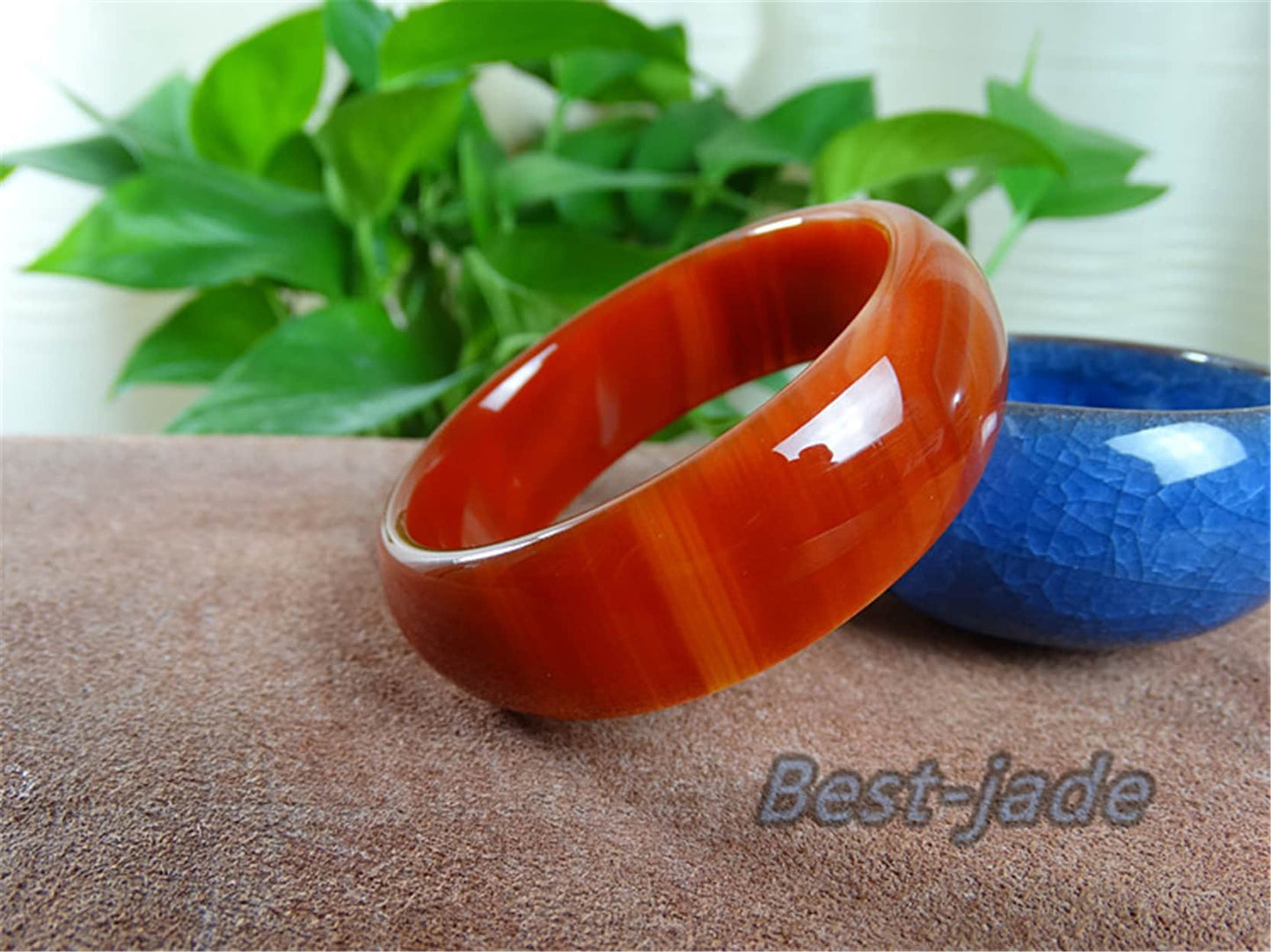 56-70mm Wholesale  Natural Jade Red Agate Girl Bangle Bracelet Lady Hand carved Orangle Chain Natural  A stone