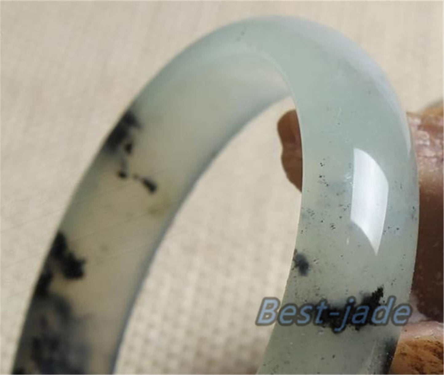 56-62mm Wholesale  Natural Jade  Girl Bangle Bracelet Lady Hand carved Chain Natural  A stone