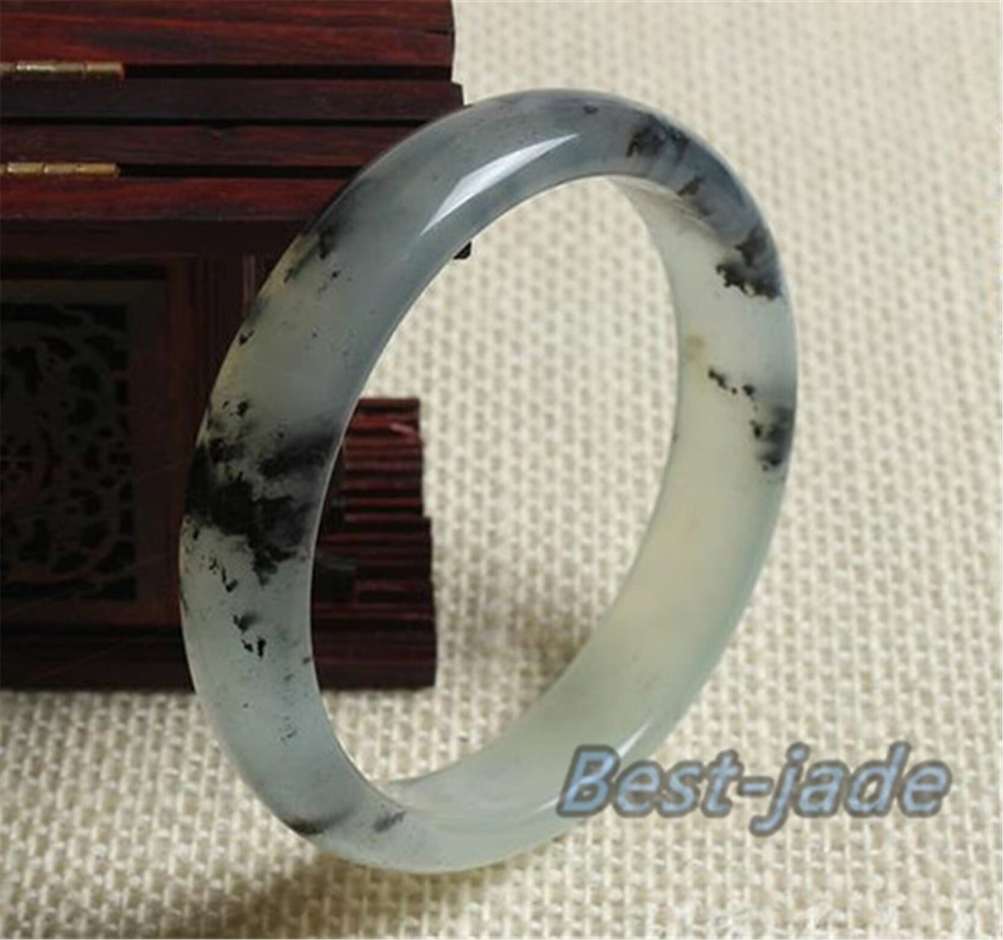 56-62mm Wholesale  Natural Jade  Girl Bangle Bracelet Lady Hand carved Chain Natural  A stone