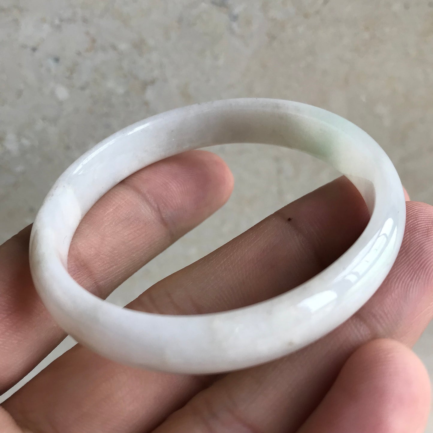 55.2*47.9mm Grade A Jade Burma jadeite Lady Bracelet Ice green Type A stone bangle 6913