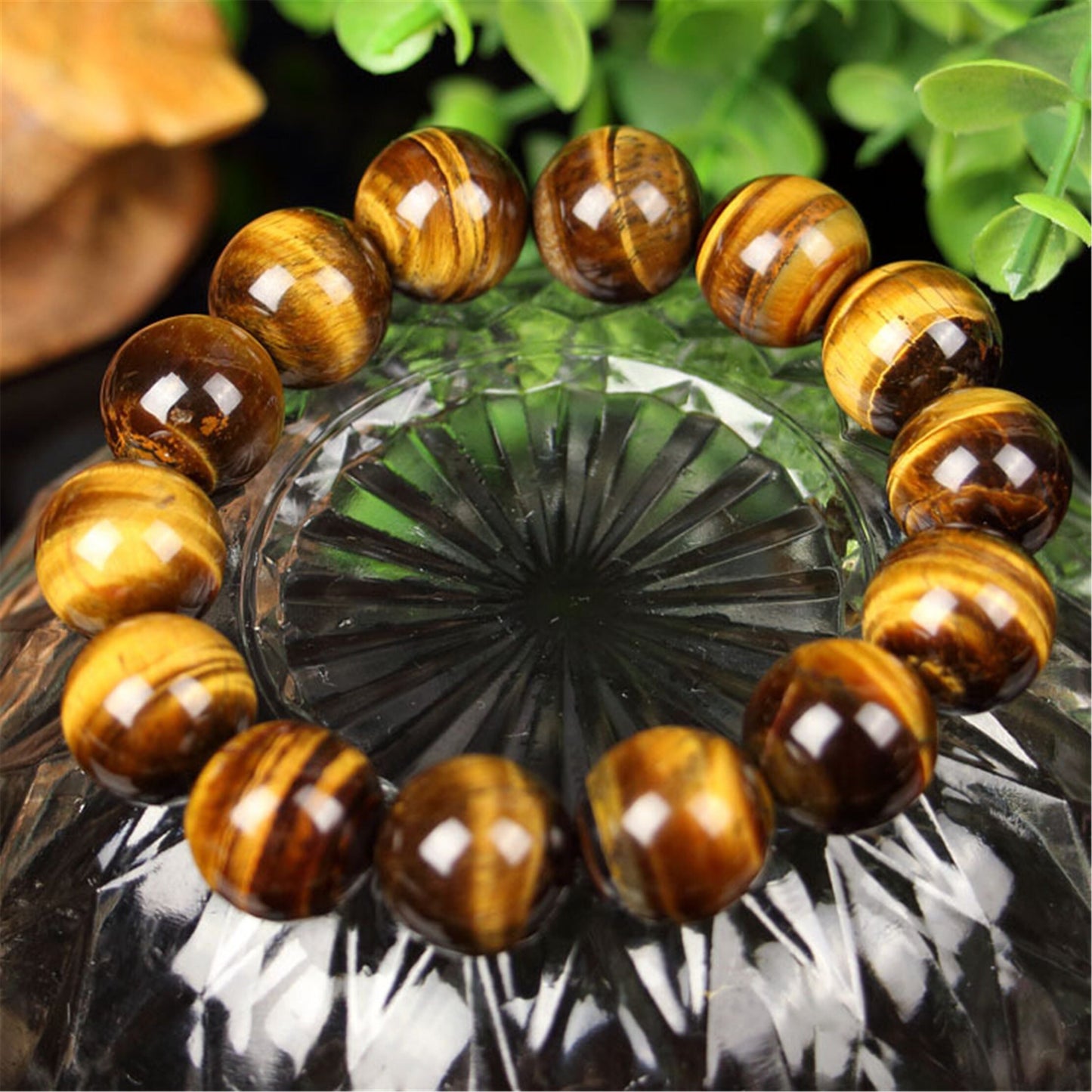 6-16mm Wholesale Natural tiger's-eye round beads bracelet beautiful carving A jade bangle yellow Tiger Eye Halskette f. bangle wristband